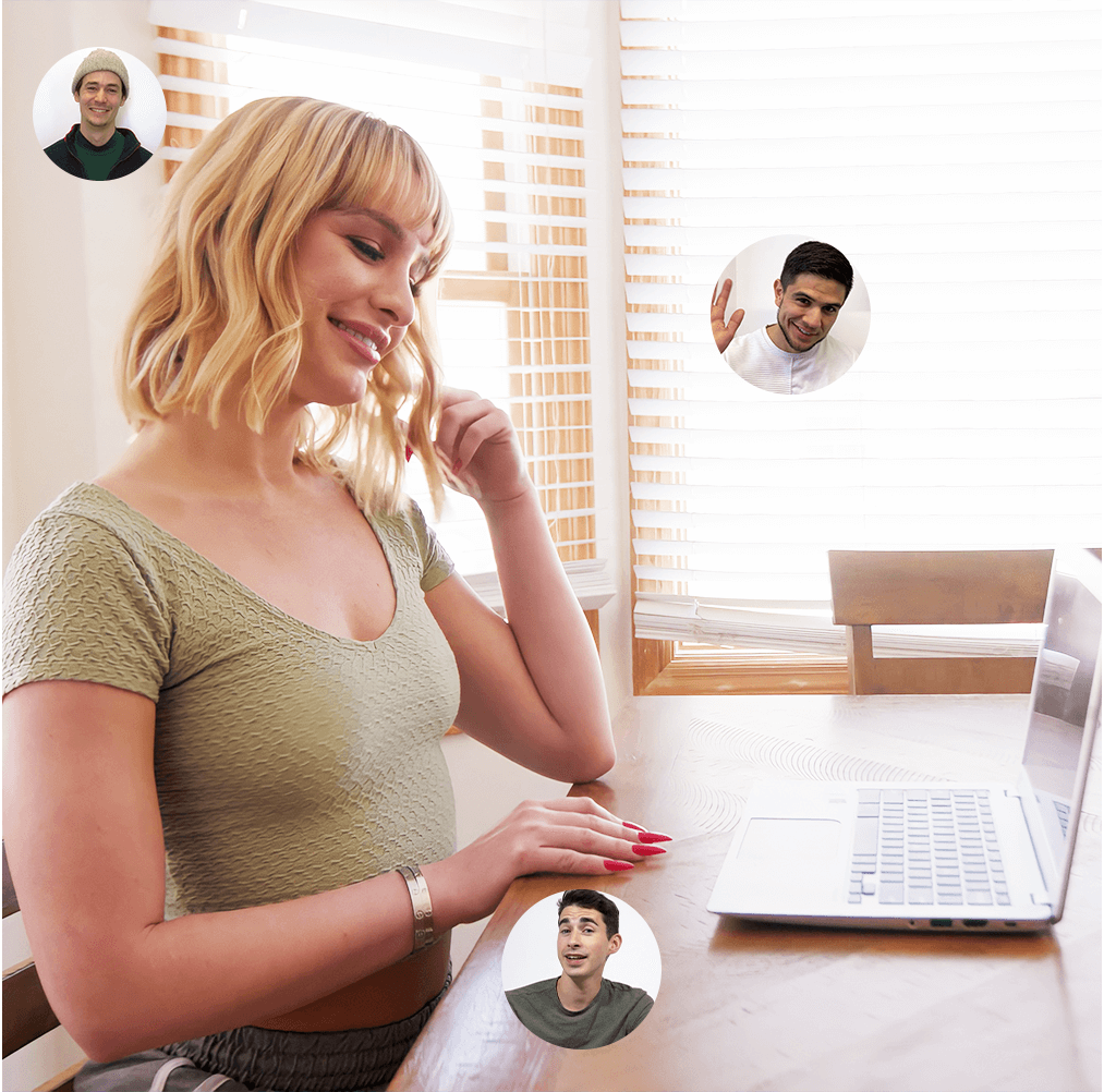 Girl chatting on her laptop