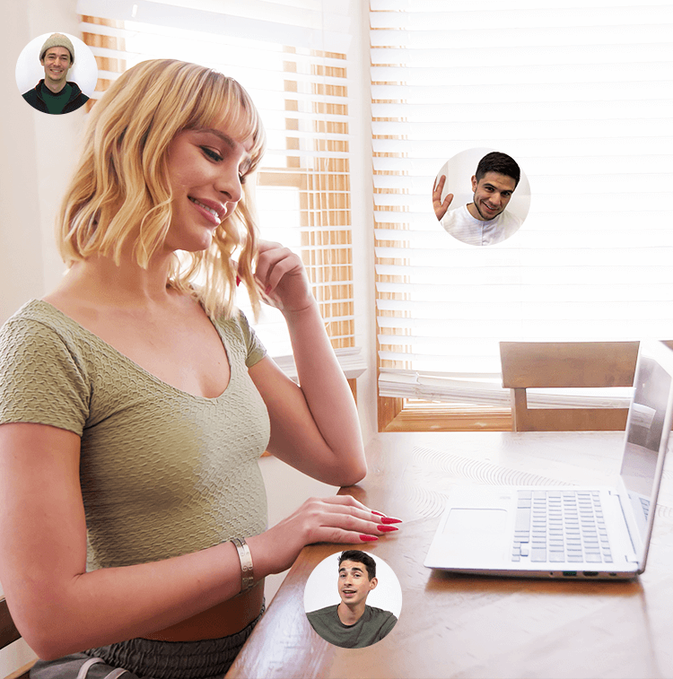 Girl chatting on her laptop